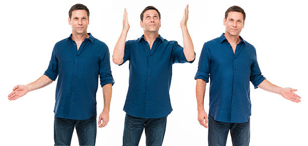 istock Casual Businessman gesturing isolated on white background 595108804