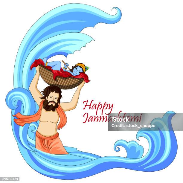 Krishna With Flute On Happy Janmashtami Background Stock Illustration -  Download Image Now - Krishna Janmashtami, Backgrounds, Celebration - iStock