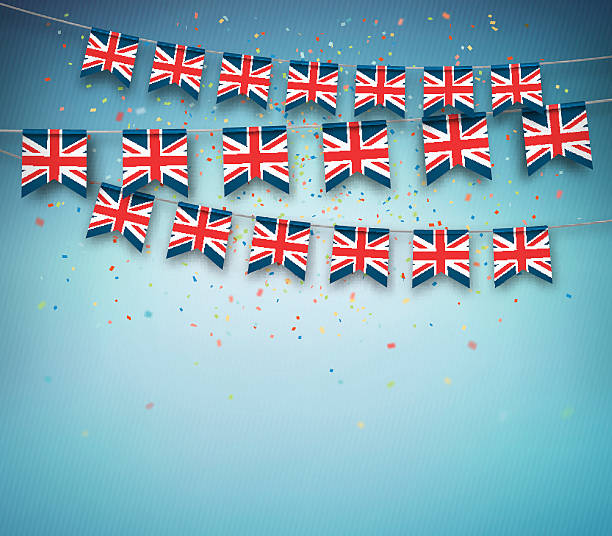 istock Flags of Great Britain, United Kingdom. Garland with British banners 595115350