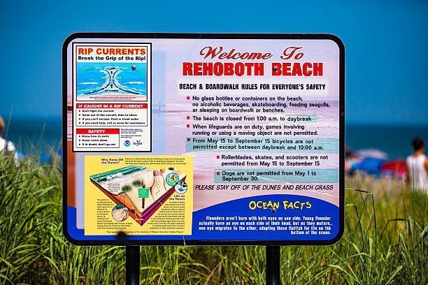 Rehoboth Beach, Germany - June 25, 2016: Welcome to Rehoboth Beach sign on the boardwalk.