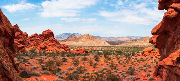 Panoramic view of red rock  Nevada USA