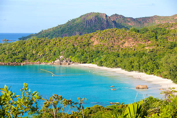 Anse Lazio beach in Seychelles stock photo