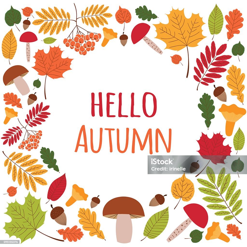 Autumn Basic Image Autumn Seasonal Illustration With Elements On White Background Stock ...
