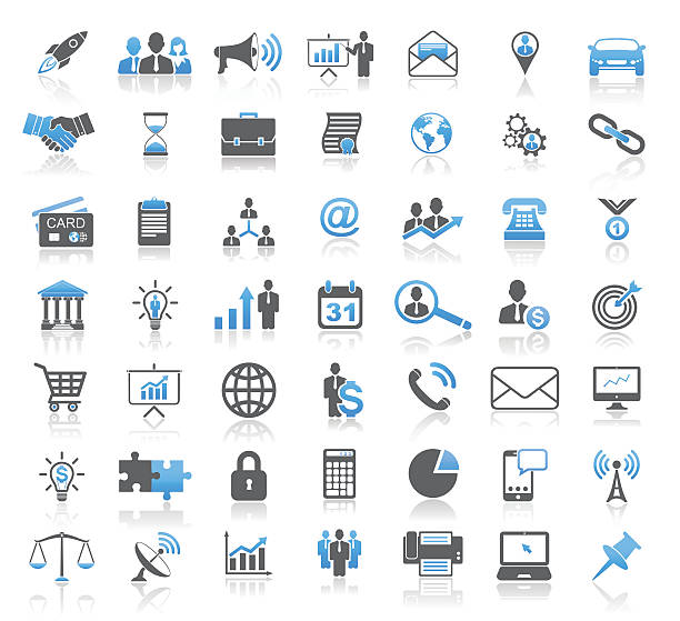 Modern Universal Business Concept Icon Set Modern Universal Business Concept Icon Set budget drawings stock illustrations