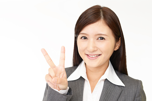 Business woman with ok hand sign