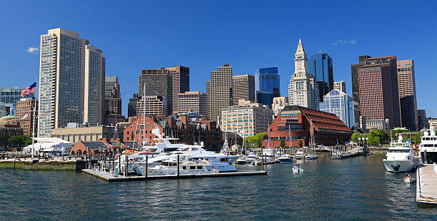 istock Boston skyline and harbor, USA 595142218
