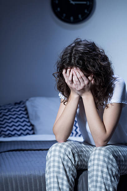istock Lack of sleep devastating her whole life 595143824