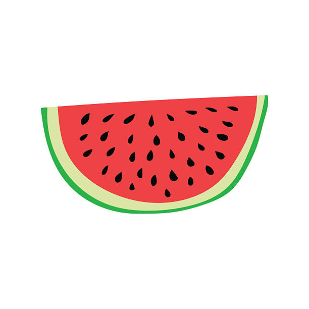 ilustraciones, imágenes clip art, dibujos animados e iconos de stock de rodaja de sandía. ilustración vectorial de estilo de dibujos animados - watermelon