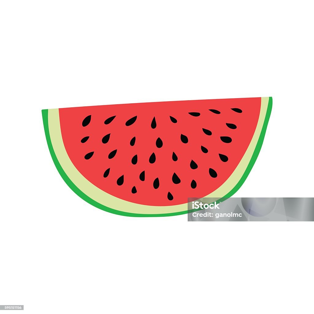 Watermelon Slice Cartoon Style Vector Illustration Stock Illustration -  Download Image Now - iStock