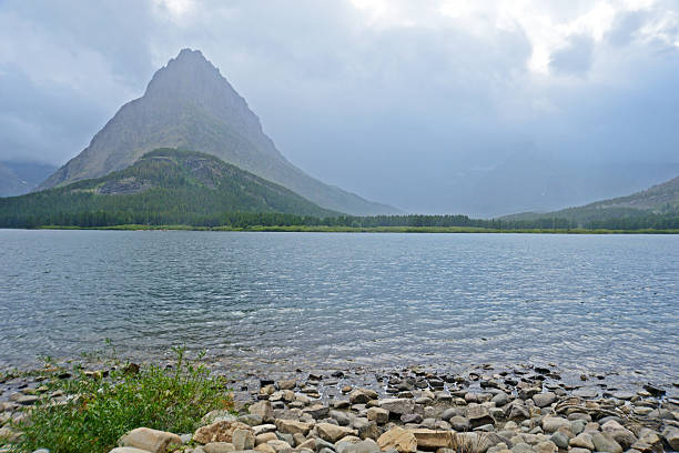 istock Mountain lake in Glacier National Park. 595153608
