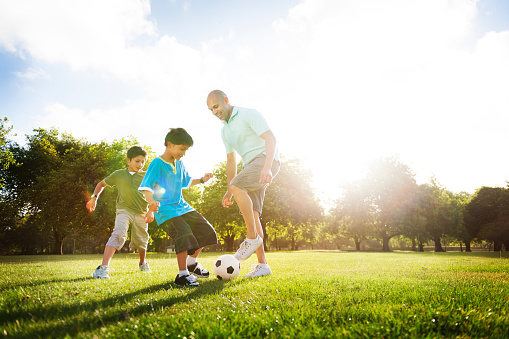 Soccer Fun Sports Family Playing Concept