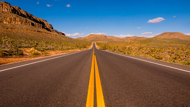 istock Long and empty lonesome road through Arizona 595161740