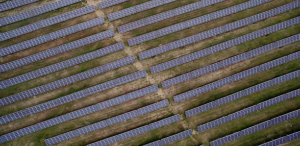 Aerial Solar Plant stock photo