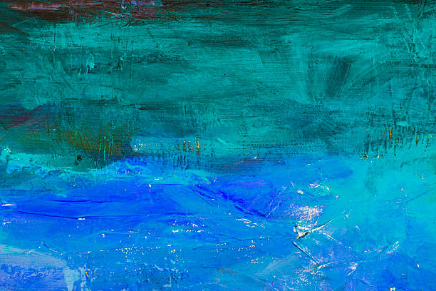 istock abstract acrylic painting with green and blue colors 595163936