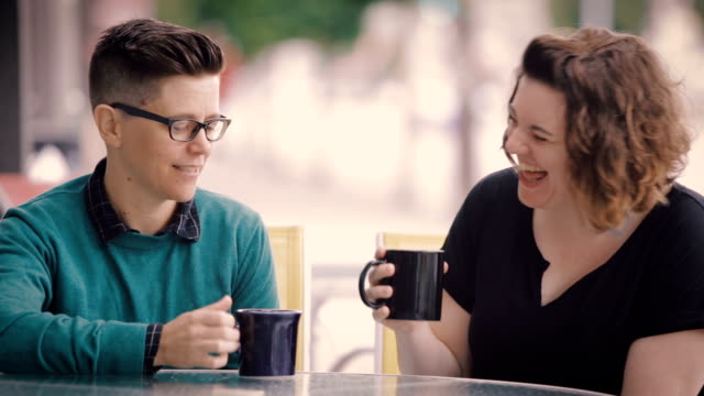 Attractive Lesbian Couple Have a Conversation