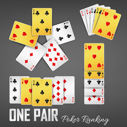 Vector Illustration Of One Pair poker ranking casino sets