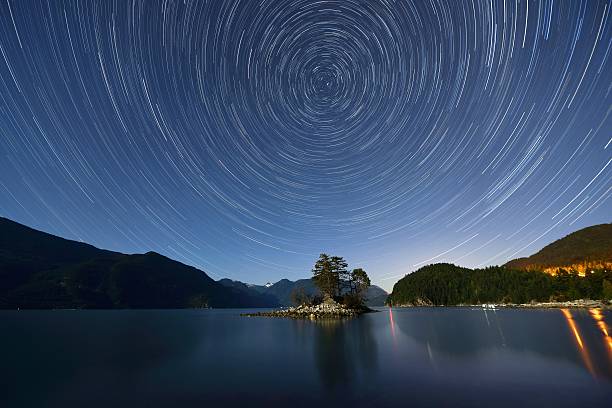 istock Star Trails over Furry Creek 595317992