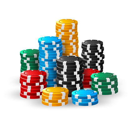 Vector Illustration Of Casino chips stacks