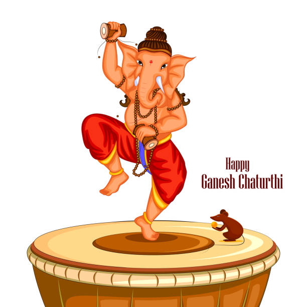 ilustrações, clipart, desenhos animados e ícones de feliz ganesh chaturthi fundo - shiva hindu god statue dancing