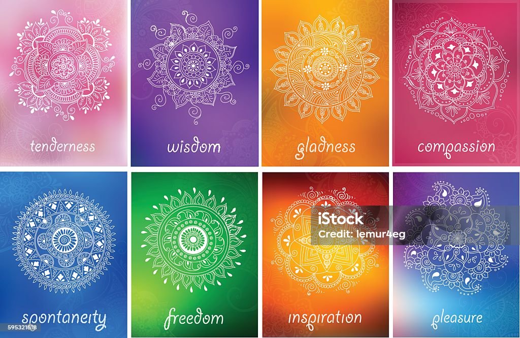 abstract vector pattern of a tattoo henna Vector set of abstract mandala background with henna patterns. Stock mehndi illustration for design Mandala stock vector