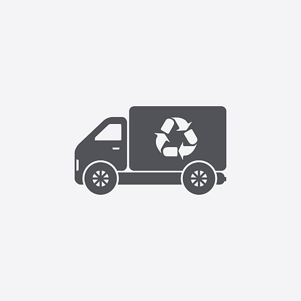 illustrazioni stock, clip art, cartoni animati e icone di tendenza di riciclare icona di camion - tire recycling recycling symbol transportation