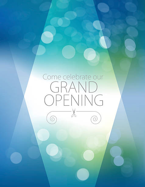 wielkie otwarcie luksusowej karty z zaproszeniem - opening ribbon cutting opening ceremony stock illustrations