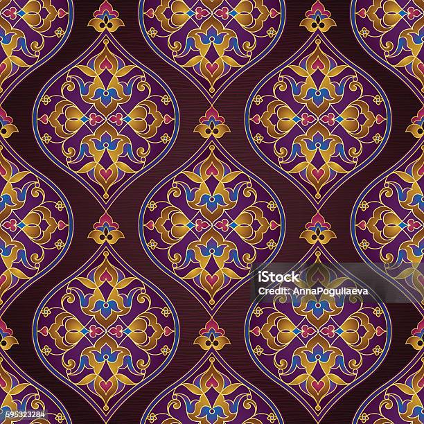 Eastern Design Simple Vector Seamless Pattern In Eastern Style Stock Illustration - Download ...