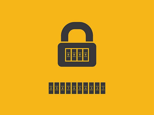 Combination lock with password Combination lock with password combination lock stock illustrations
