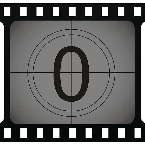 Vector illustration of Retro looking number in film frame.