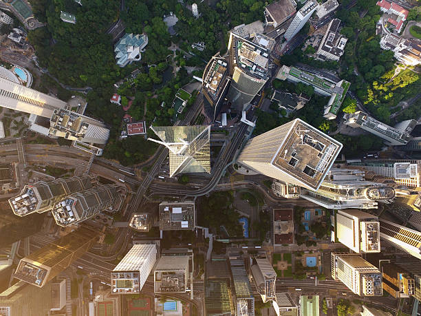 istock Aerial view of Hong Kong Downtown District 595325712