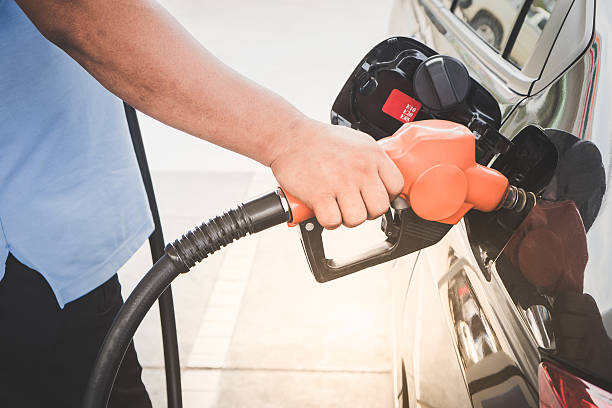 istock Car refueling on petrol station 595326738