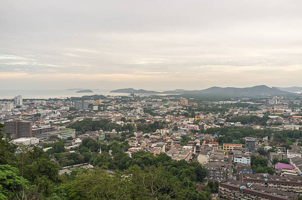 istock Landscape of Phuket Town view from Rang Hill 595328560