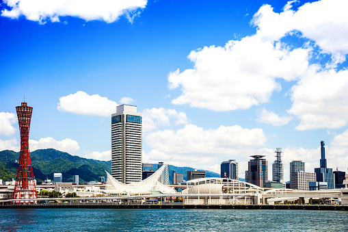 Kobe skyline on the harbor. Japan.