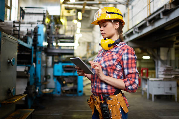 istock Woman in factory 595329262