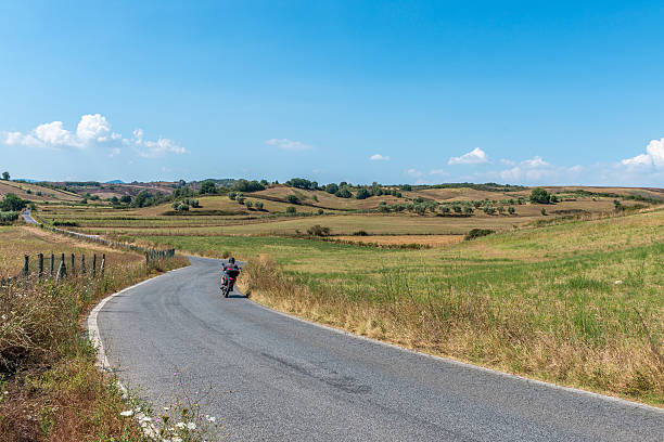 Mediterranean scenery against a blue sky