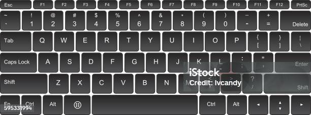 Keyboard Stock Illustration - Download Image Now - Computer Keyboard, Computer Key, Laptop