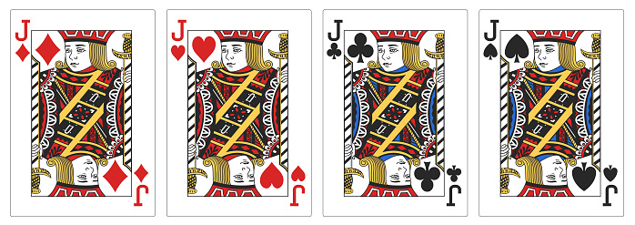 Vector Illustration Of 4 of a kind Jacks poker playing card