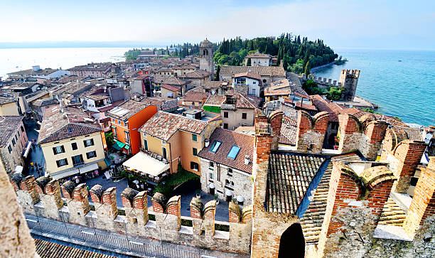 Aerial view of Sirmione on Lake Garda, Italy