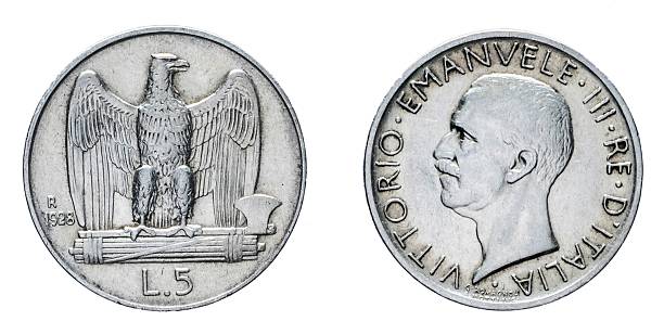 istock five 5 Lire Silver Coin 1928 acquilino Vittorio Emanuele III 595332498