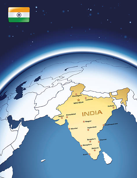 карта индии - india capital cities new delhi map stock illustrations