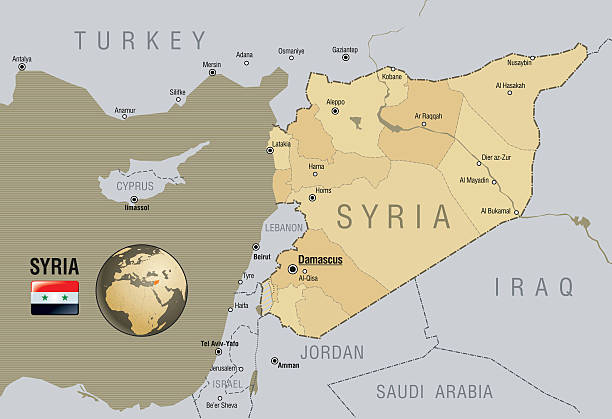 Map of Syria Vector Map of Syria. syria stock illustrations