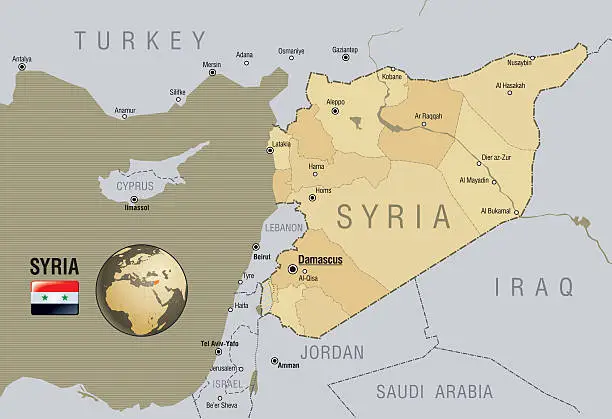 Vector illustration of Map of Syria
