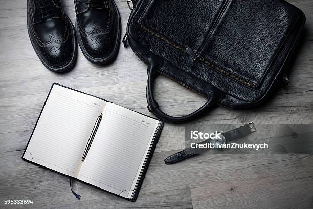 Luxury Note With Pen And Men Accserorise Stock Photo - Download Image Now - Adult, Arrangement, Arranging