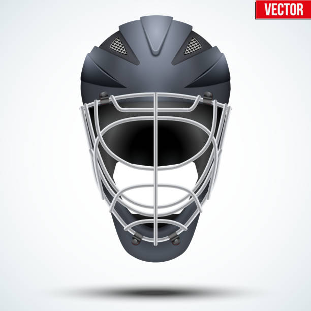 istock Classic Black Goalkeeper Hockey field Helmet 595334450