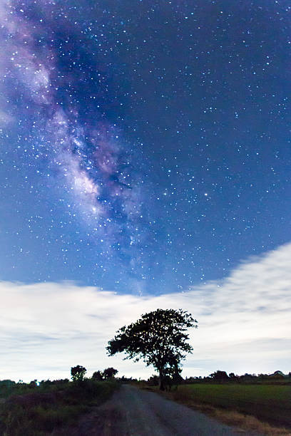 istock Milky Way galaxy, Long exposure photograph, with grain. 595335870