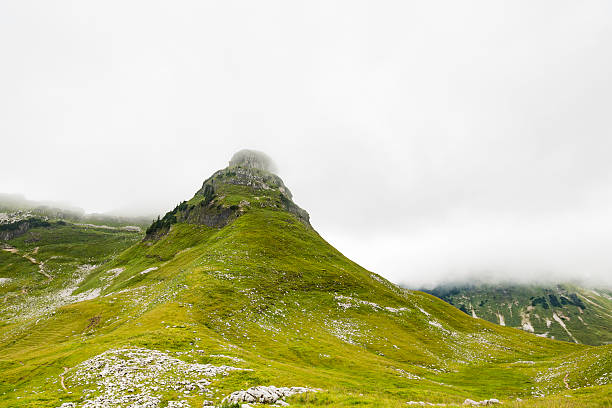 istock panoramic view of the Alps mountains in the clouds 595338828