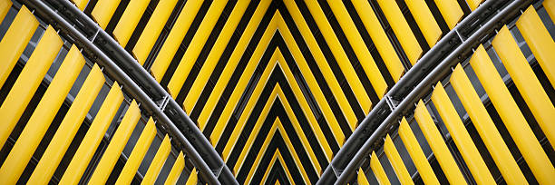 istock Jalousie / shutters / louvers over windows of office building 595338988