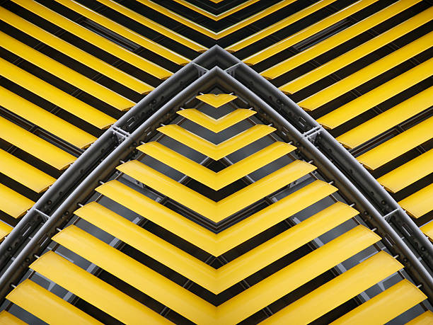 istock Jalousie / shutters / louvers over windows of office building 595339280