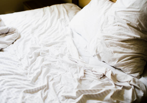 istock Bed and Sheet in Morning 595339666