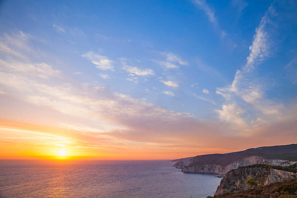 istock Colorful sunset. Photo taken from Cape Keri 595339932